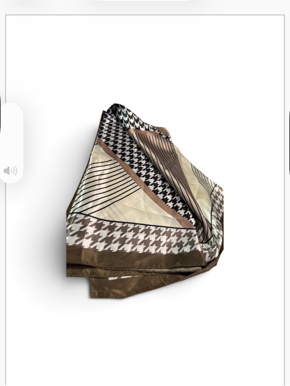 women's  35x35 " satin feel polyester unbranded - Brown & Cream scarf